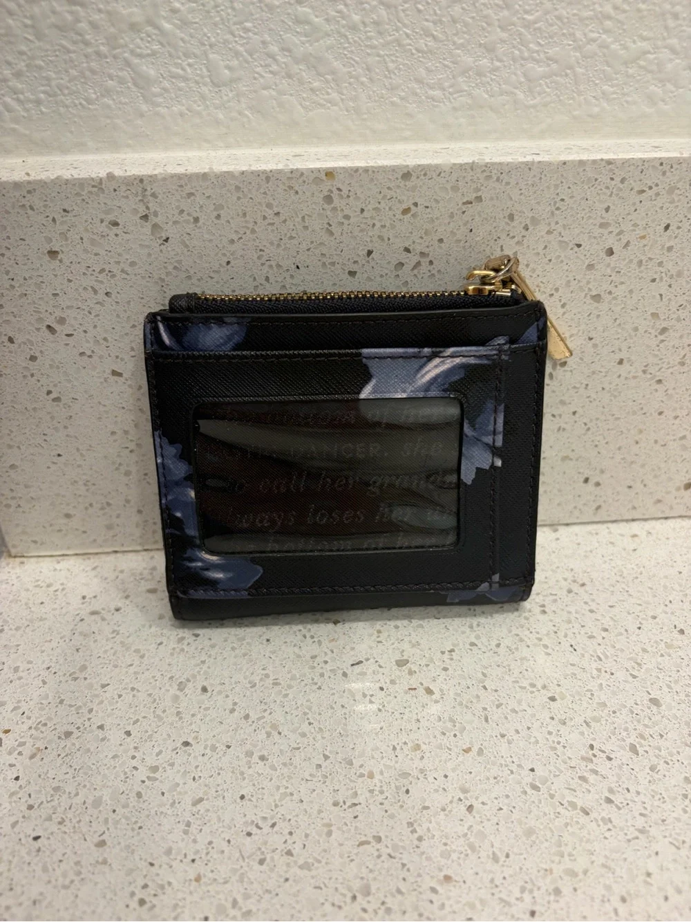 Kate Spade Cameron Street Wallet-Navy/Multi Small BLUE FLORAL EUC